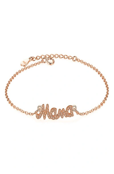 Shop Melanie Marie Mama Pendant Bracelet In Rose Gold Plated