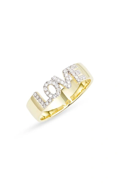 Shop Meira T Love Band Ring In Yellow Gold