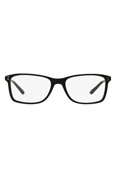 Shop Polo Ralph Lauren 54mm Rectangular Optical Frames In Matte Black