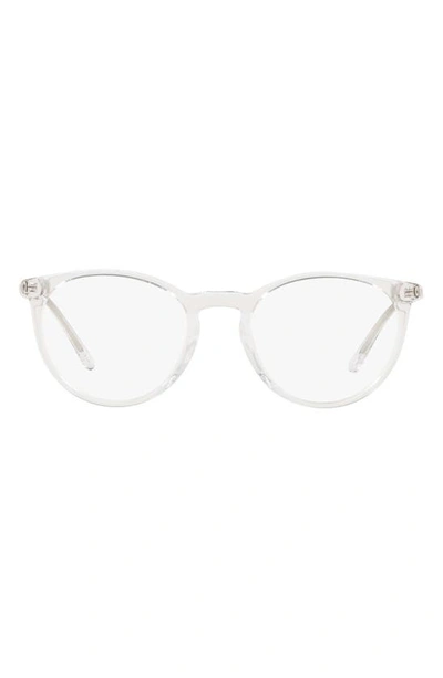 Shop Polo Ralph Lauren 49mm Round Optical Glasses In Crystal
