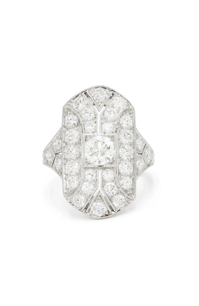 Shop Fred Leighton Vintage Art Deco Diamond Filigree Ring By Tiffany & Co. (online Trunk Show) In Platinum