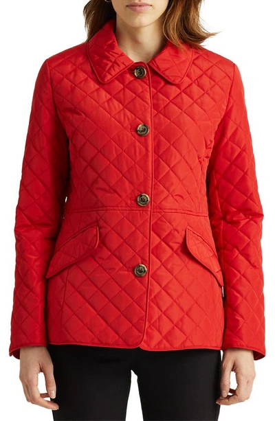 Shop Lauren Ralph Lauren Diamond Quilted Jacket In Summer Red