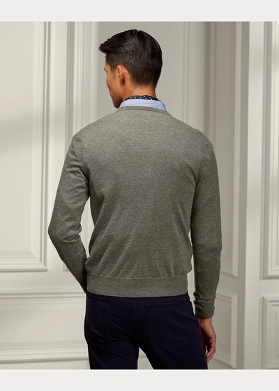 Shop Ralph Lauren Cashmere V-neck Sweater In Classic Light Grey Heathe