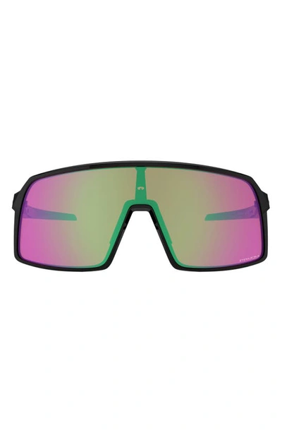 Shop Oakley Sutro 137mm Shield Sunglasses In Black/prizm Snow Jade