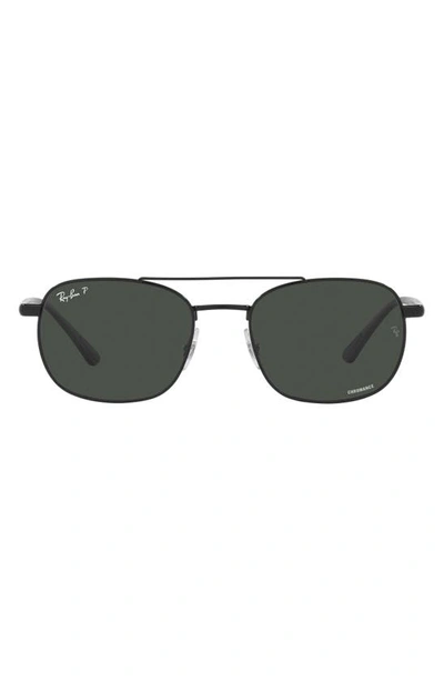 Ray Ban Chromance 54mm Polarized Square Sunglasses In Black / Polarized  Dark Grey | ModeSens