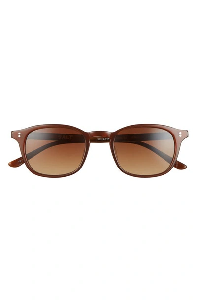 Shop Salt Quinn 50mm Polarized Sunglasses In Coffee Black/ Brown