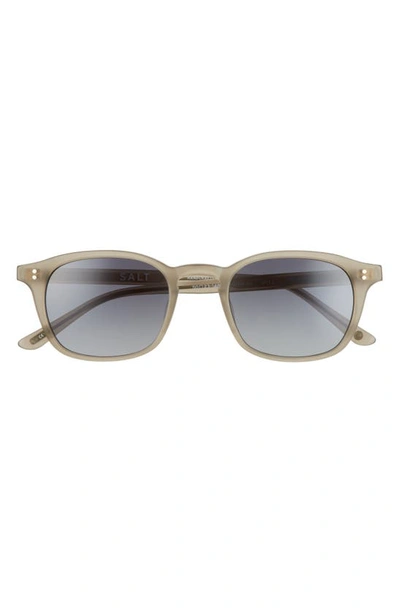 Shop Salt Quinn 50mm Polarized Sunglasses In Matte Tea/ Grey