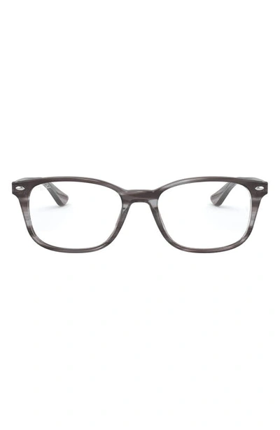 Shop Ray Ban 51mm Square Optical Glasses In Striped Grey