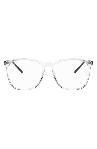 Shop Ray Ban 54mm Square Optical Glasses In Transparent Grey