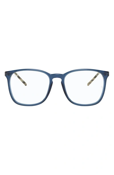 Shop Ray Ban 54mm Square Optical Glasses In Blue