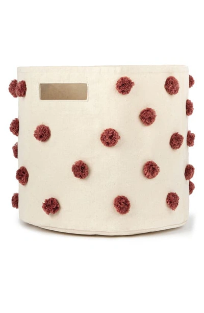 Shop Pehr Pompom Canvas Bin In Clay