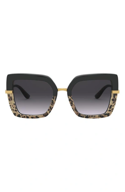 Shop Dolce & Gabbana 52mm Square Sunglasses In Top Black/ Smoke Grad