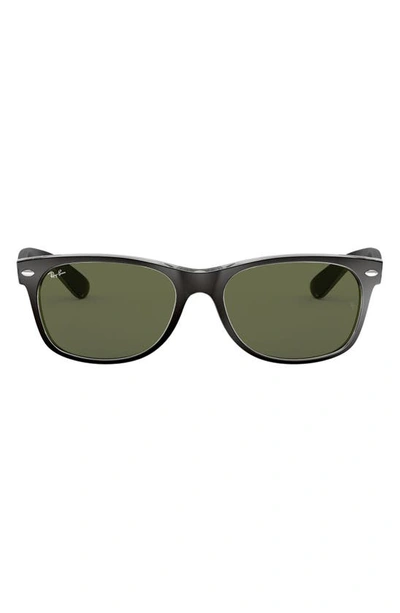 Ray Ban 58mm Rectangular Wayfarer Sunglasses In Black/ Crystal