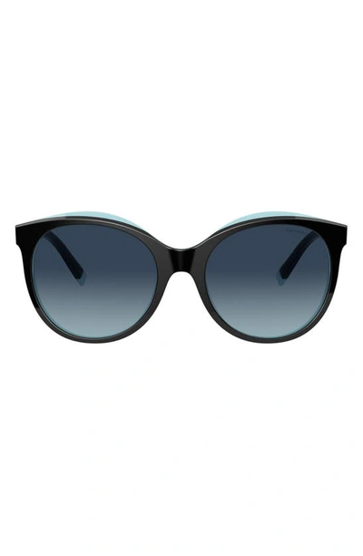 Shop Tiffany & Co 55mm Gradient Cat Eye Sunglasses In Black