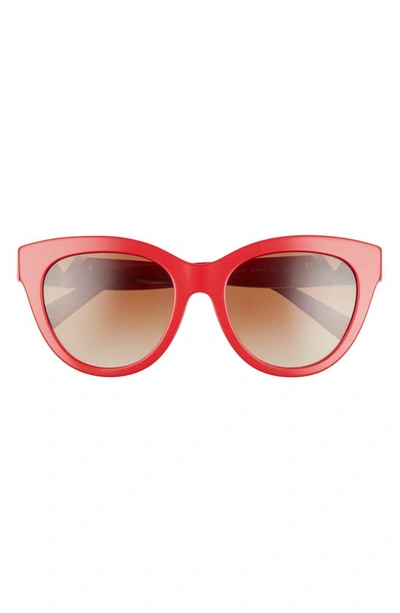 Shop Valentino 54mm Cat Eye Sunglasses In Red/ Gradient Brown