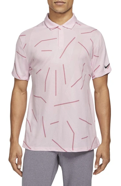Shop Nike Dri-fit Tiger Woods Golf Polo In Pink Foam/ Black