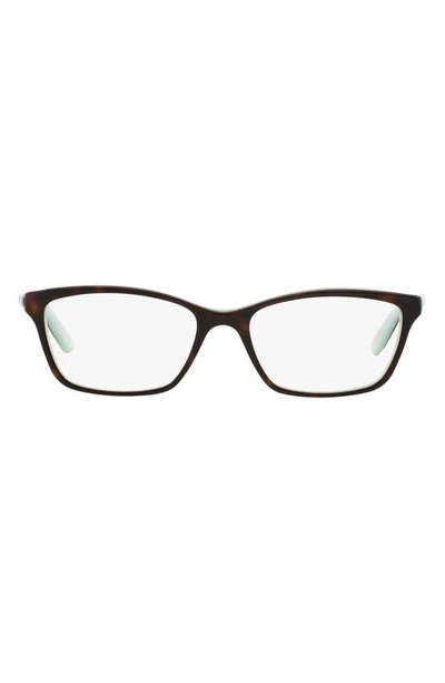 Polo Ralph Lauren 52mm Square Optical Glasses In Blue Havana