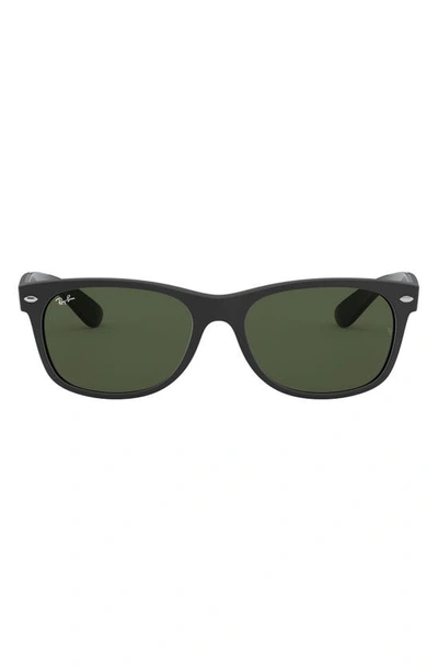 Ray Ban Iconic New Wayfarer 55mm Sunglasses In Rubber Black