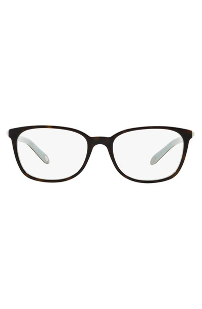 Shop Tiffany & Co 53mm Optical Glasses In Havana/ Blue