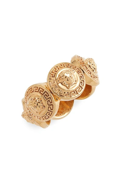 Shop Versace Medusa Tribute Ring In Tribute Gold