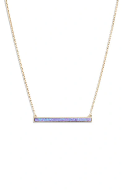 Shop Kendra Scott Kelsey Bar Necklace In Gold Violet Opal Op51