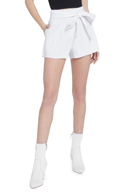 Shop Alice And Olivia Linn Tie Waist Shorts In White