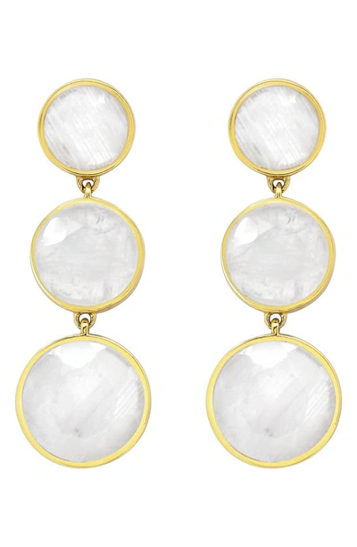 Shop Dean Davidson Iconic Triple Drop Earrings In Moonstone/gold