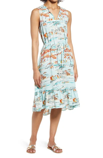 Shop Beachlunchlounge Lou Lou Belted Sleeveless Shift Dress In Coney Island