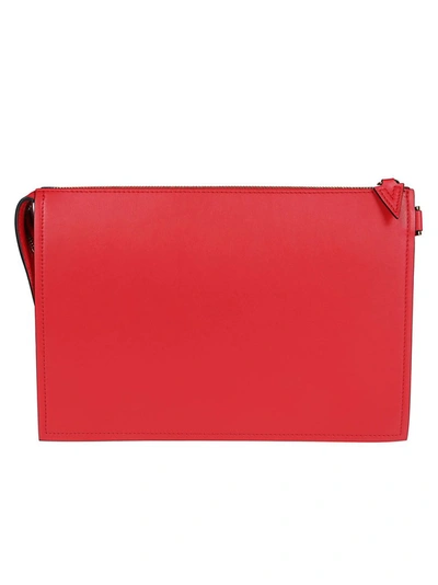 Shop Versace La Medusa Large Clutch Bag In Red