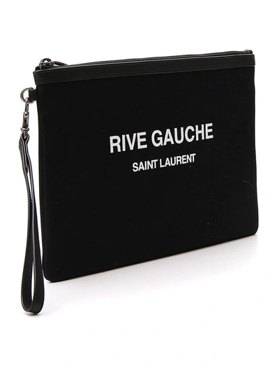 Shop Saint Laurent Rive Gauche Zippered Pouch In Black