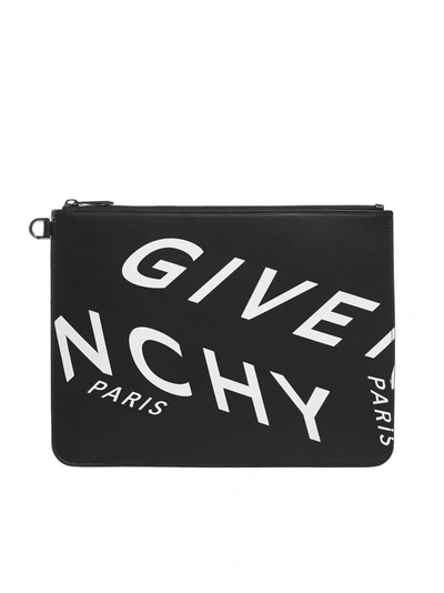 Shop Givenchy Refracted Large Clutch Bag In Black