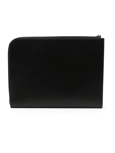 Shop Alexander Mcqueen Logo Clutch Bag In Black