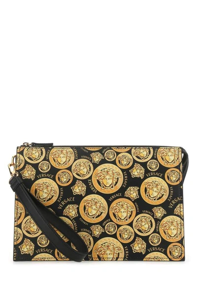 Shop Versace Medusa Print Clutch Bag In Multi