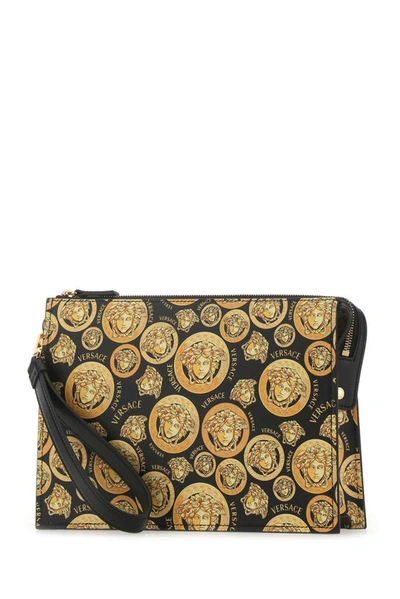 Shop Versace Medusa Print Clutch Bag In Multi