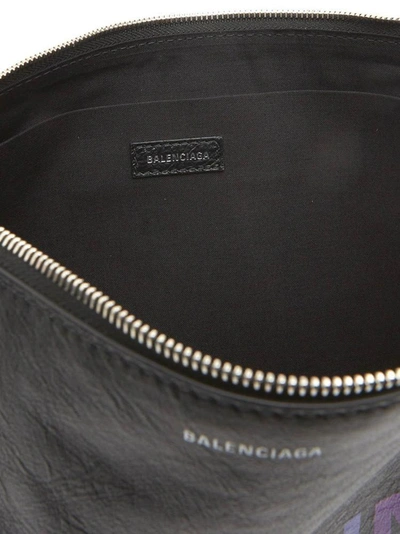 Shop Balenciaga I Love Techno Clutch Bag In Black