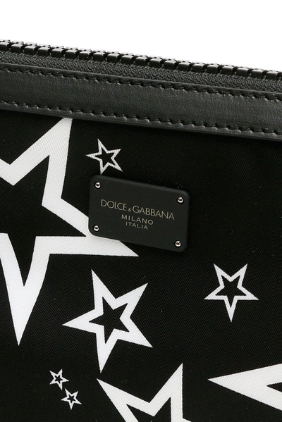 Shop Dolce & Gabbana Star Printed Clutch Bag In Black