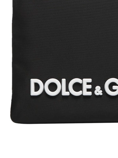 Shop Dolce & Gabbana Logo Zipped Clutch Bag In Black