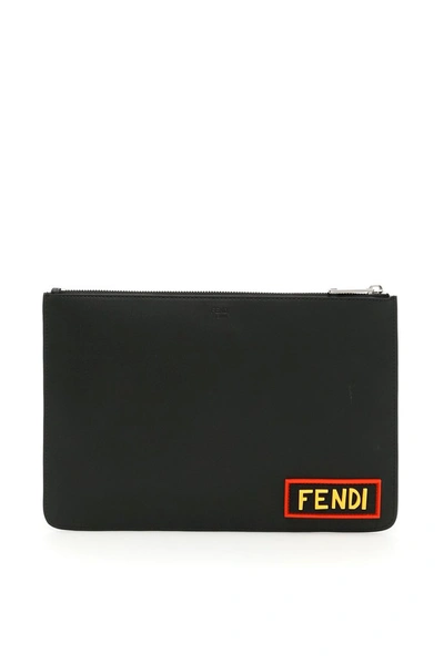 Shop Fendi Love Clutch Bag In Multi