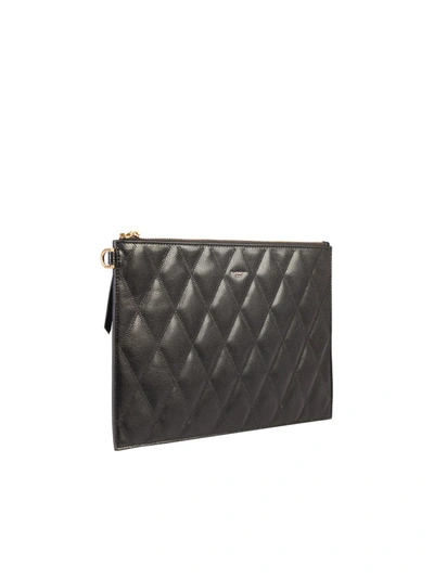 Shop Givenchy Gv3 Quilted Clutch Bag In Black