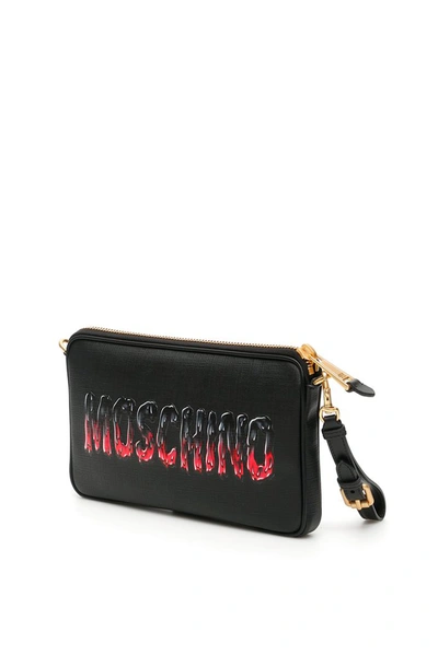 Shop Moschino Bat Teddy Clutch Bag In Black