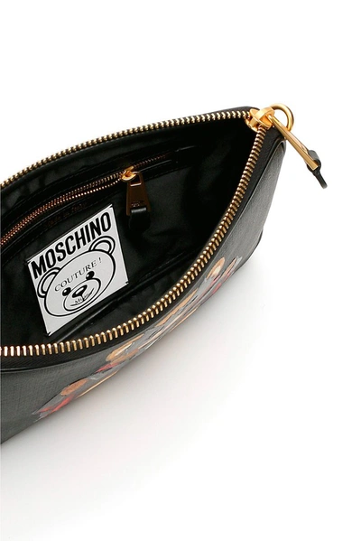 Shop Moschino Bat Teddy Clutch Bag In Black