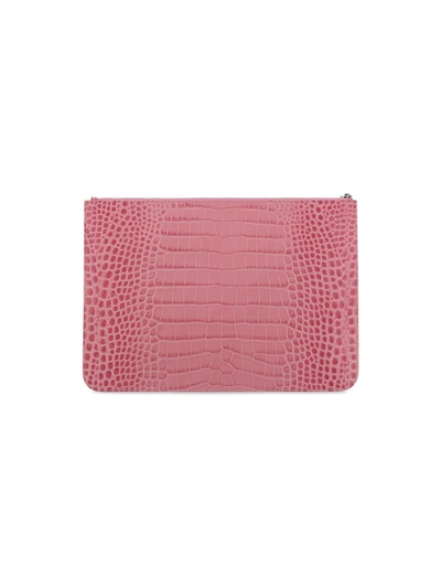 Shop Balenciaga Cash Logo Print Pouch Bag In Pink