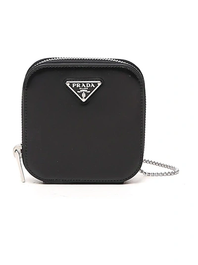 Shop Prada Chained Mini Pouch Bag In Black