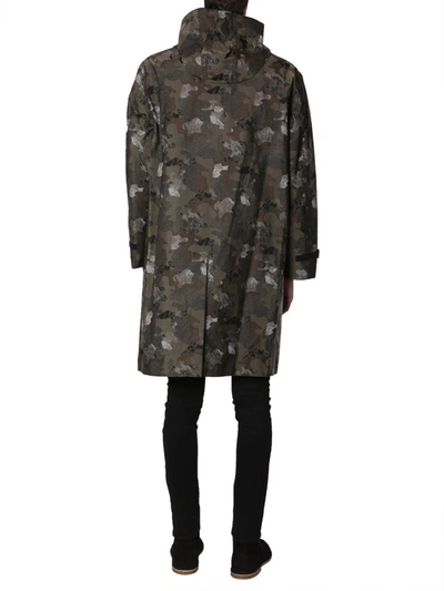 Shop Mackintosh Camouflage Hooded Coat In Multi