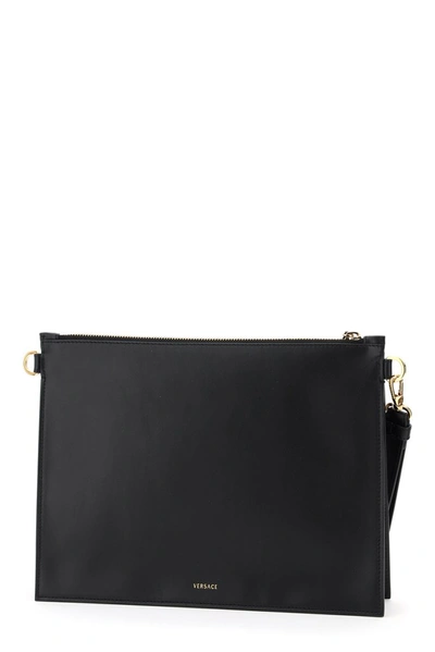 Shop Versace Virtus Clutch Bag In Black