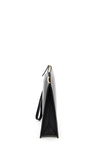 Shop Versace Virtus Clutch Bag In Black