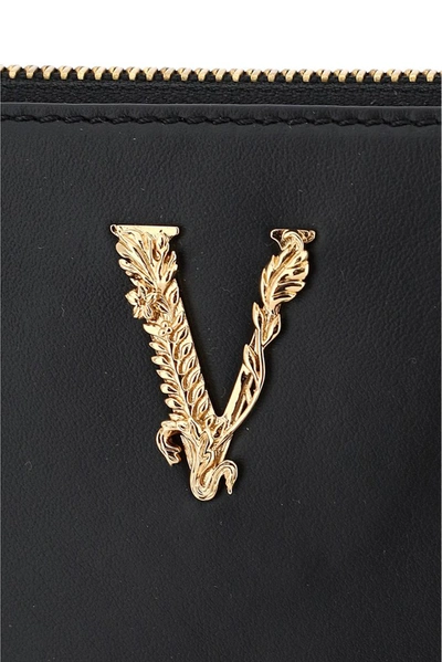 Shop Versace Virtus Clutch Bag In Black