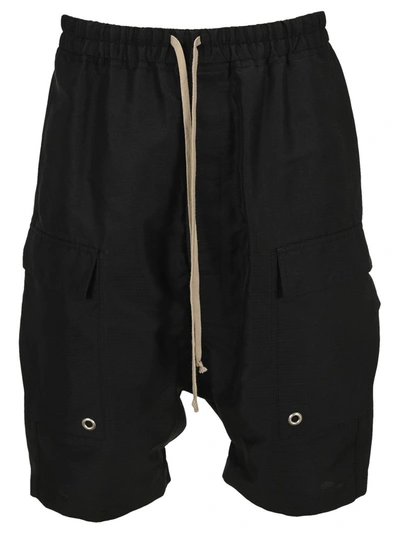 Shop Rick Owens Drawstring Flap Pockets Shorts In Black