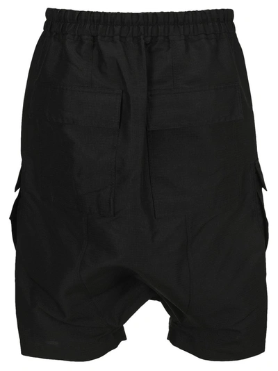 Shop Rick Owens Drawstring Flap Pockets Shorts In Black