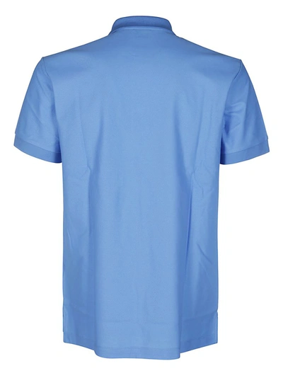 Shop Burberry Monogram Piqué Polo Shirt In Blue